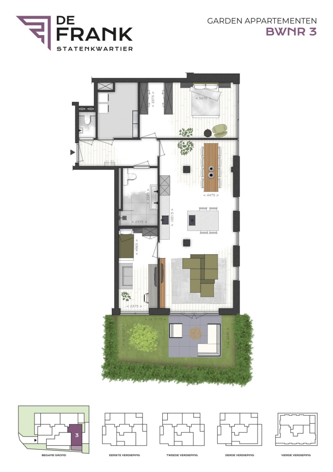 De Frank, Statenkwartier, De Frank, Garden appartementen, bouwnummer: 3, 's-Gravenhage