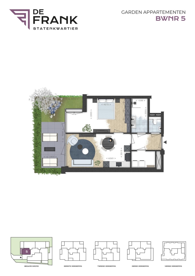 De Frank, Statenkwartier, De Frank, Garden appartementen, 's-Gravenhage